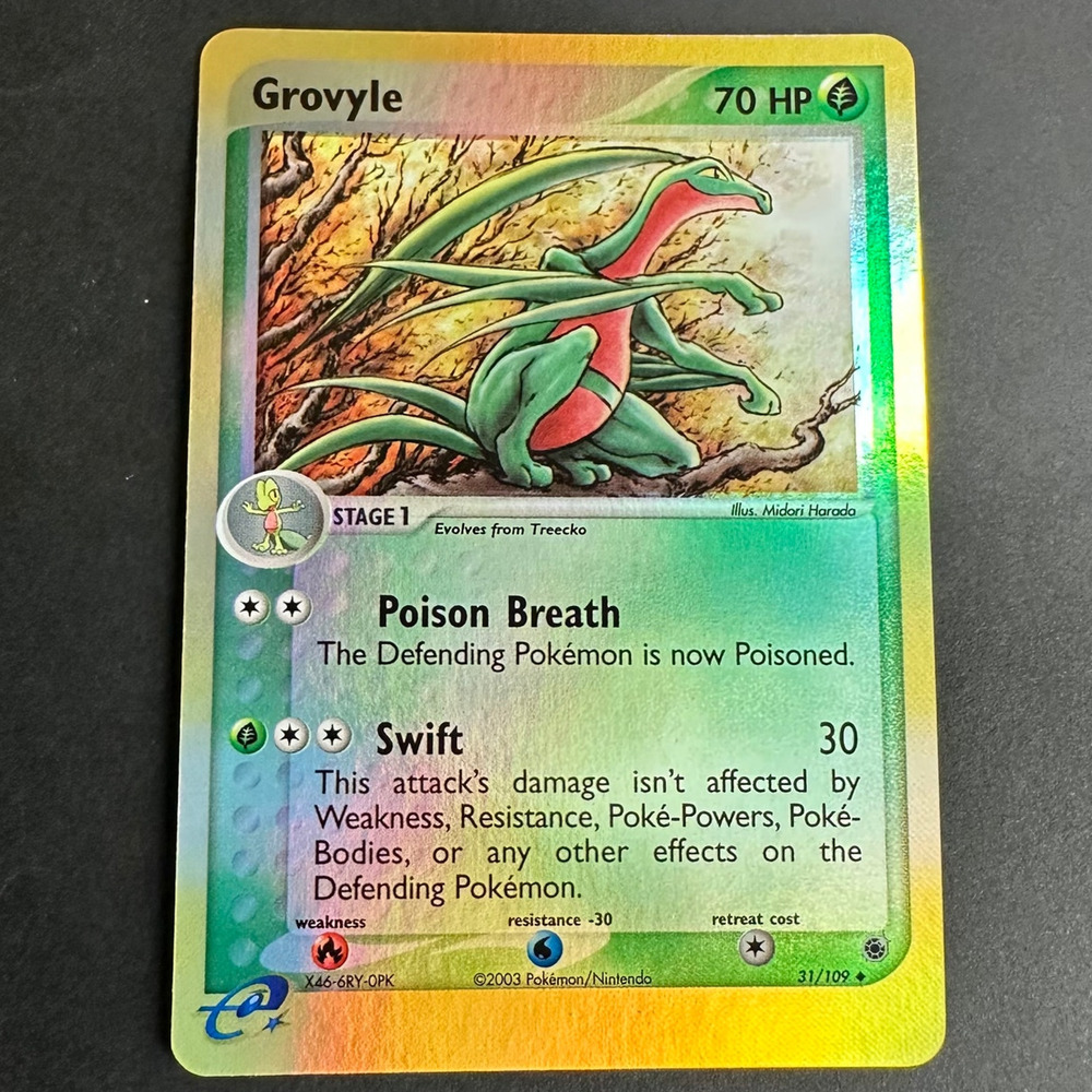 Pokemon TCG Grovyle 31/109 EX Ruby and Sapphire Uncommon Reverse Holo NM